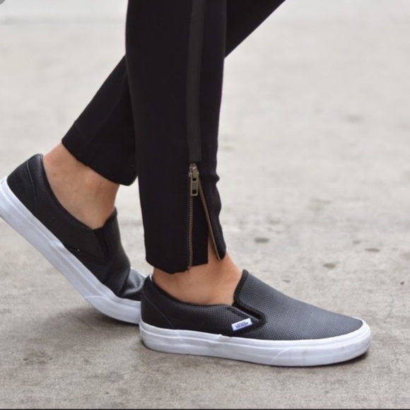 black perforated vans